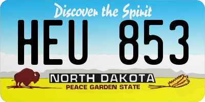 ND license plate HEU853