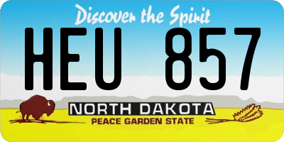 ND license plate HEU857