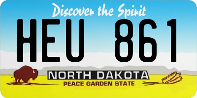 ND license plate HEU861
