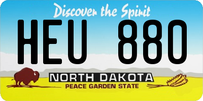 ND license plate HEU880