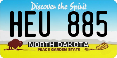ND license plate HEU885