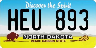 ND license plate HEU893