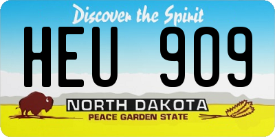 ND license plate HEU909