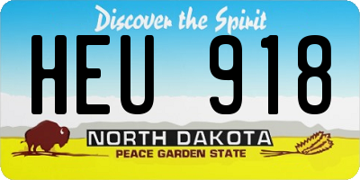 ND license plate HEU918