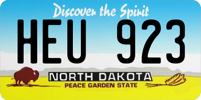ND license plate HEU923
