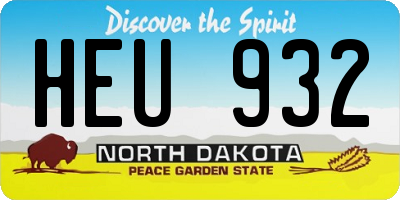 ND license plate HEU932