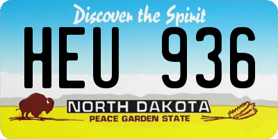 ND license plate HEU936