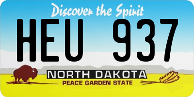 ND license plate HEU937