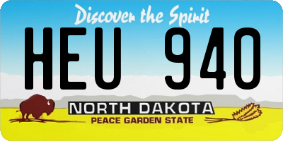 ND license plate HEU940