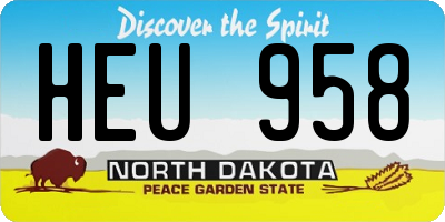 ND license plate HEU958
