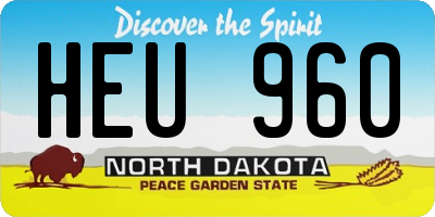 ND license plate HEU960