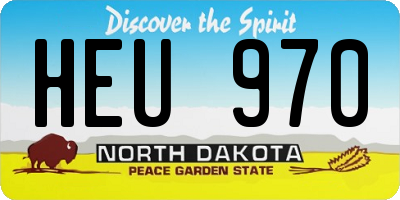 ND license plate HEU970