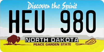 ND license plate HEU980