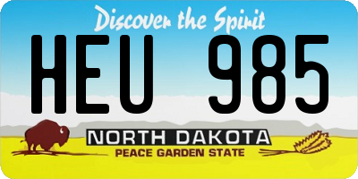ND license plate HEU985