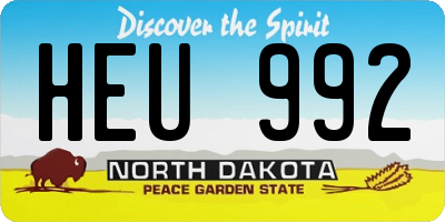 ND license plate HEU992