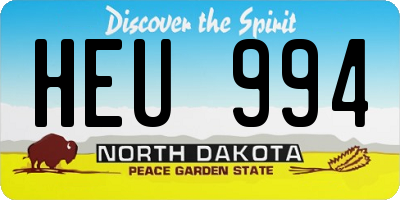 ND license plate HEU994