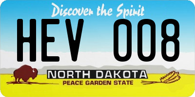 ND license plate HEV008