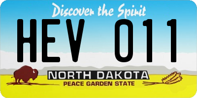 ND license plate HEV011