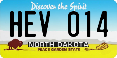 ND license plate HEV014