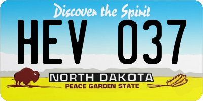 ND license plate HEV037