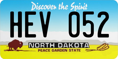 ND license plate HEV052