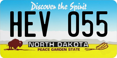 ND license plate HEV055