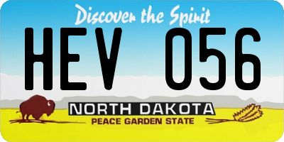 ND license plate HEV056