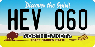 ND license plate HEV060