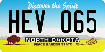 ND license plate HEV065