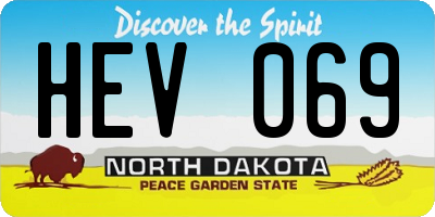 ND license plate HEV069