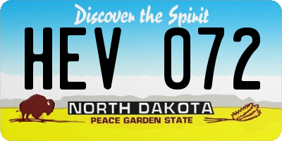 ND license plate HEV072