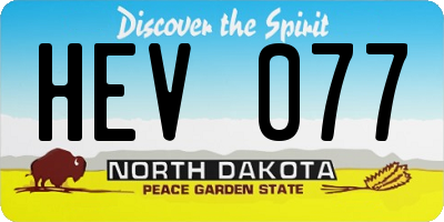 ND license plate HEV077