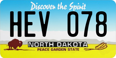ND license plate HEV078