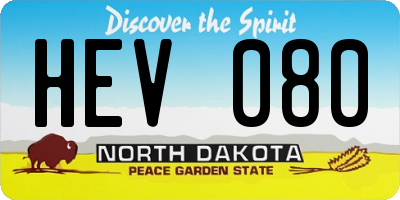 ND license plate HEV080