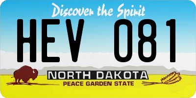 ND license plate HEV081