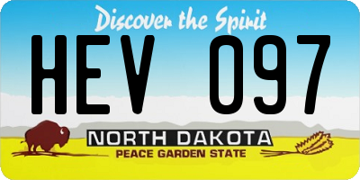 ND license plate HEV097