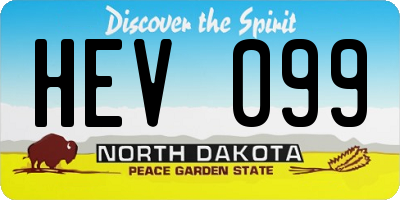 ND license plate HEV099