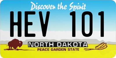 ND license plate HEV101