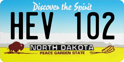 ND license plate HEV102