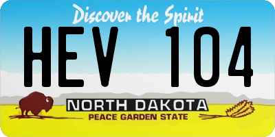 ND license plate HEV104