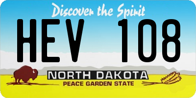 ND license plate HEV108