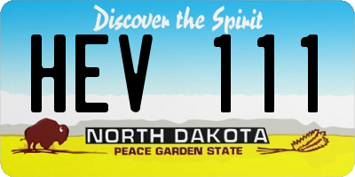 ND license plate HEV111