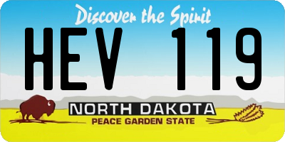 ND license plate HEV119