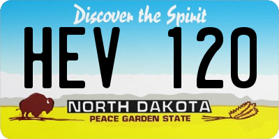 ND license plate HEV120