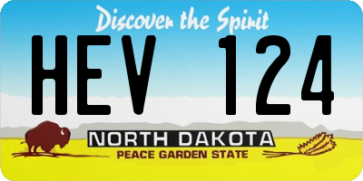 ND license plate HEV124