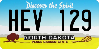 ND license plate HEV129