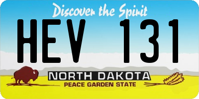 ND license plate HEV131