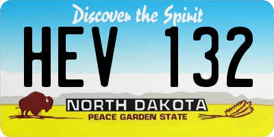 ND license plate HEV132