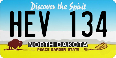 ND license plate HEV134