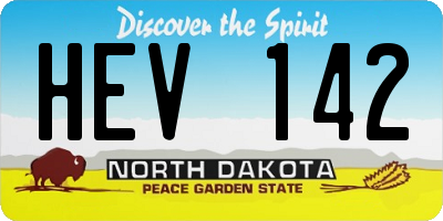 ND license plate HEV142
